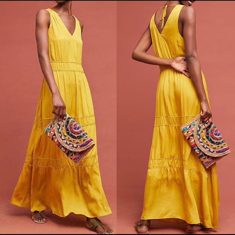 Anthropologie Dolan Left Coast Sleeveless Maxi Dress in Goldenrod
